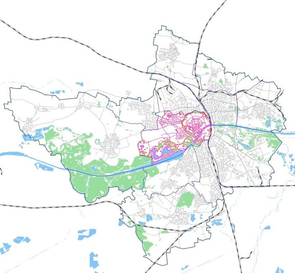 Karte des Stadtbezirks 01 - Mitte der Stadt Ingolstadt